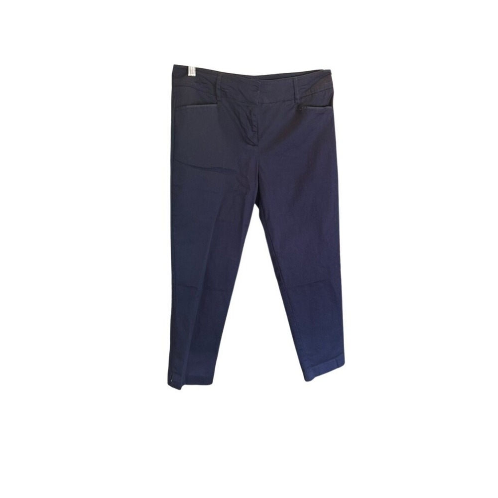 New York & Company 7th Avenue Navy Blue Dress Pants Womens Size 4 Ankle Trousers